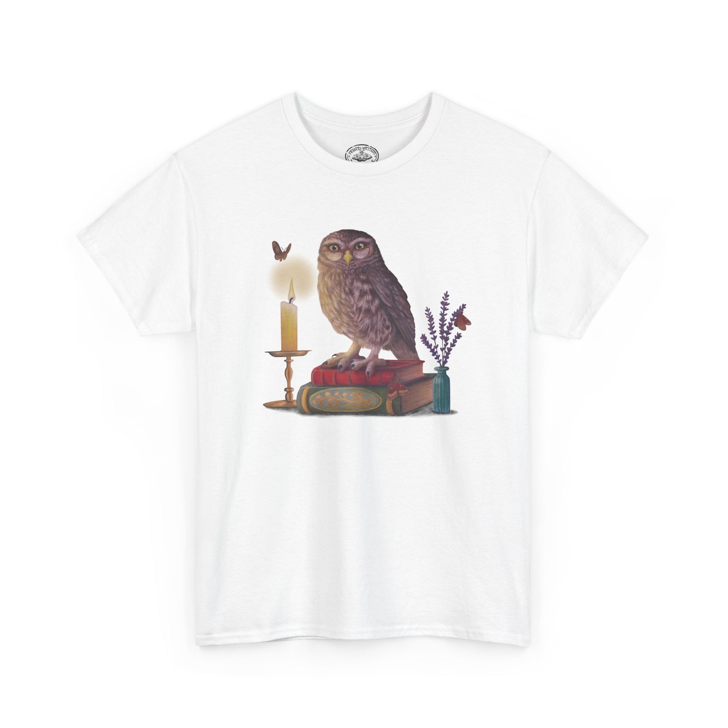 Bookish Owl Unisex Heavy Cotton Tee