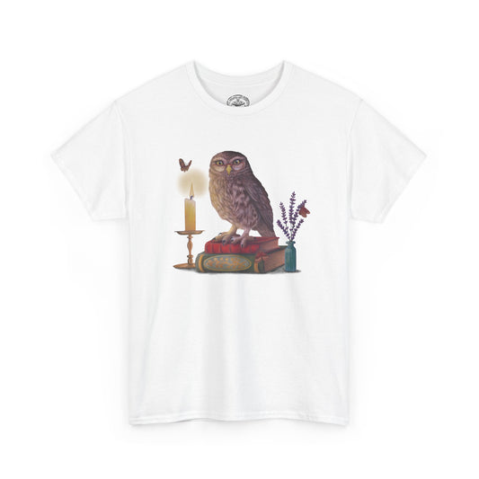 Bookish Owl Unisex Heavy Cotton T-shirt