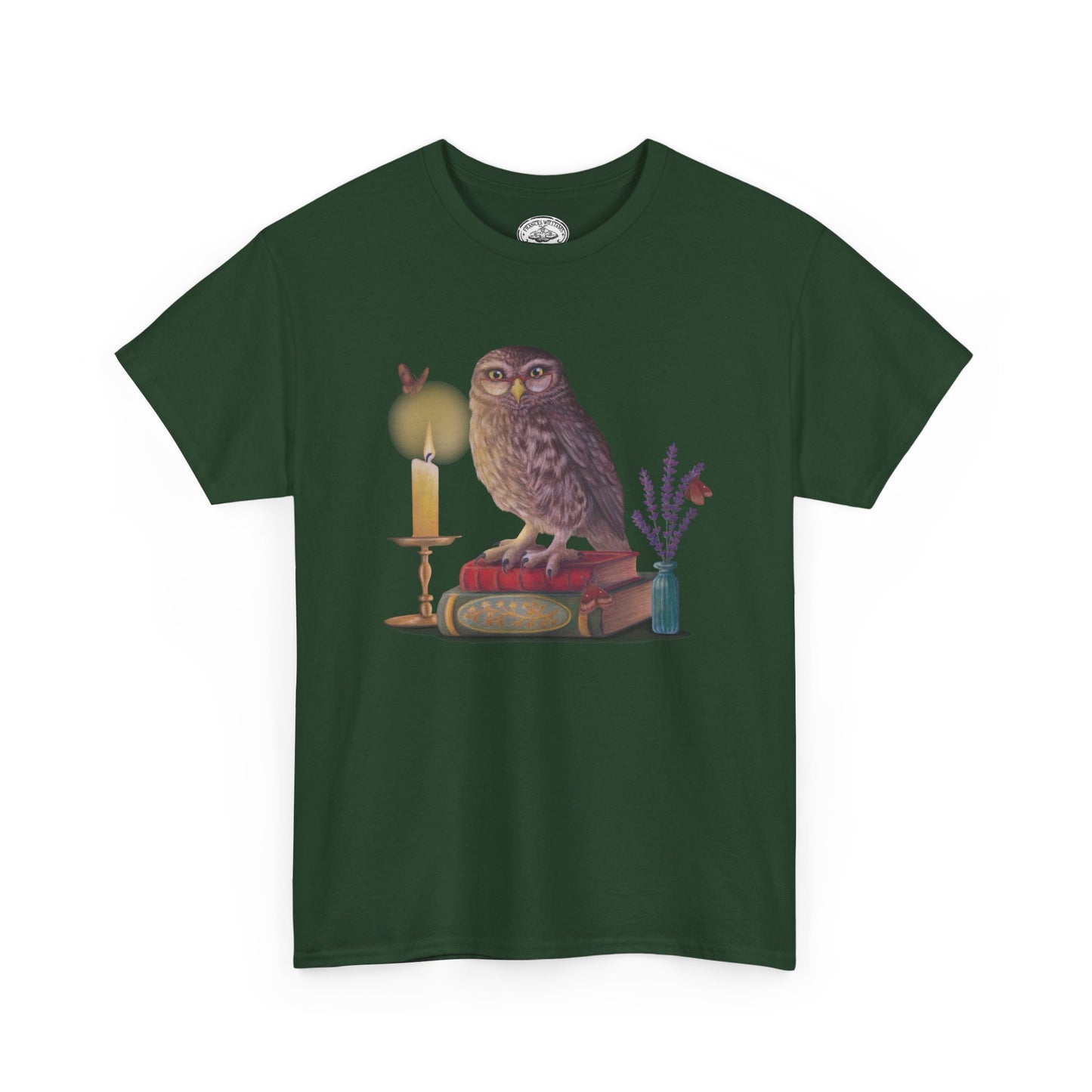 Bookish Owl Unisex Heavy Cotton Tee