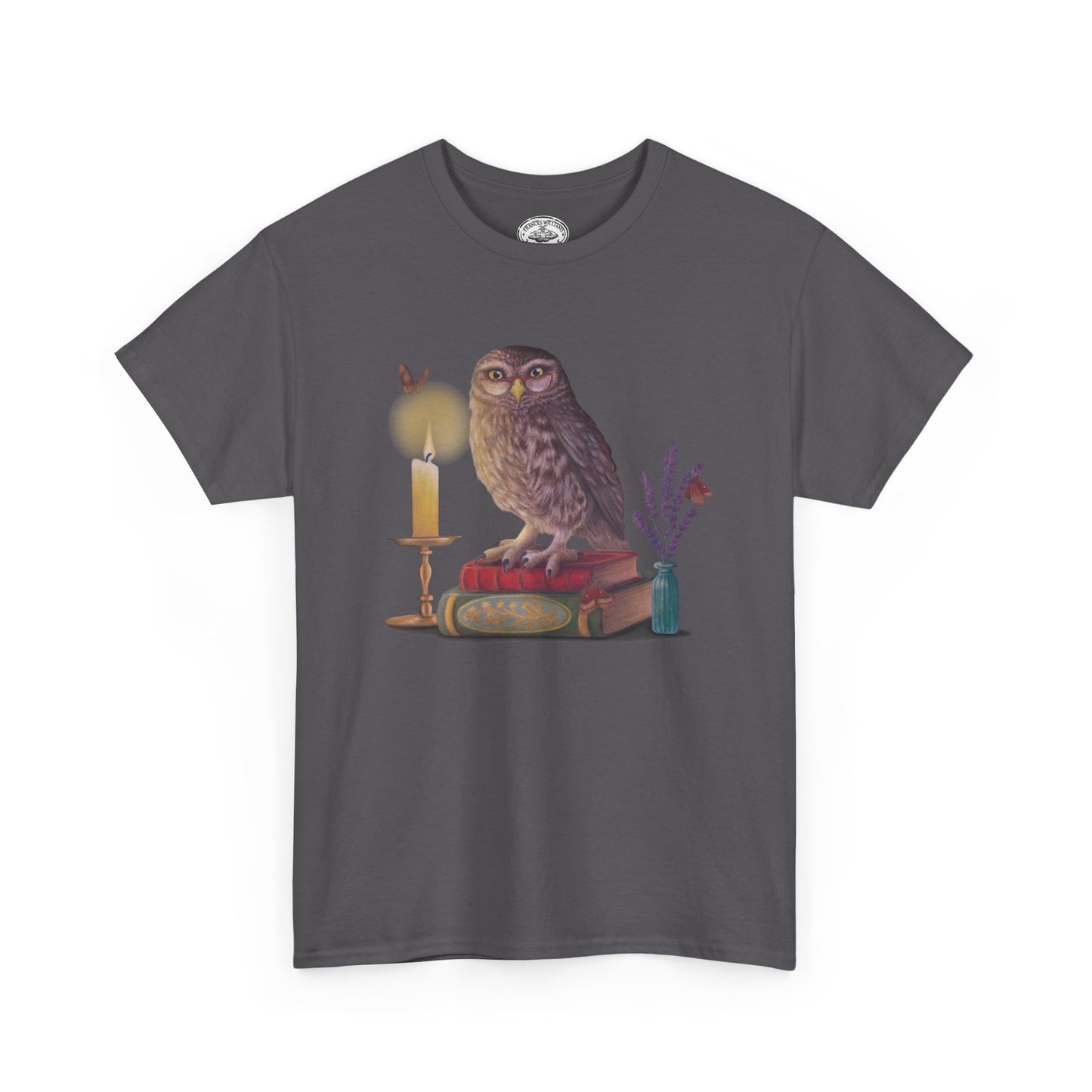 Bookish Owl Unisex Heavy Cotton Tee
