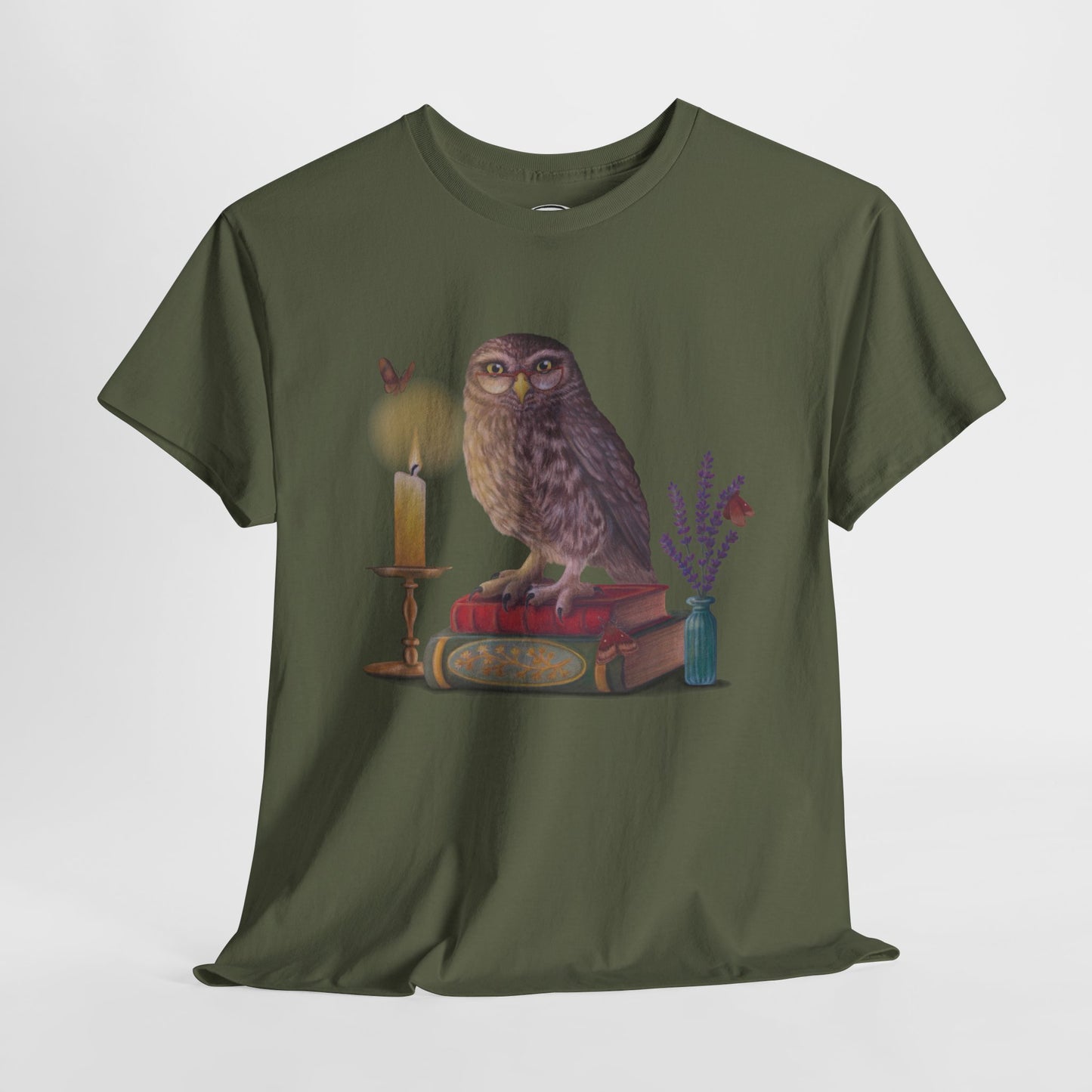 Bookish Owl Unisex Heavy Cotton Tee