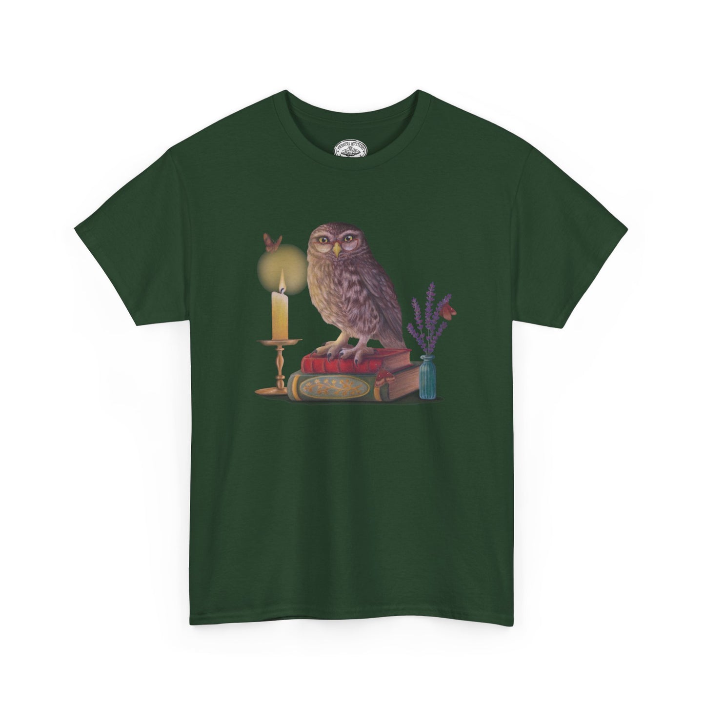 Bookish Owl Unisex Heavy Cotton Tee