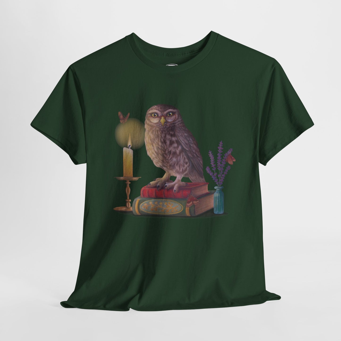 Bookish Owl Unisex Heavy Cotton Tee