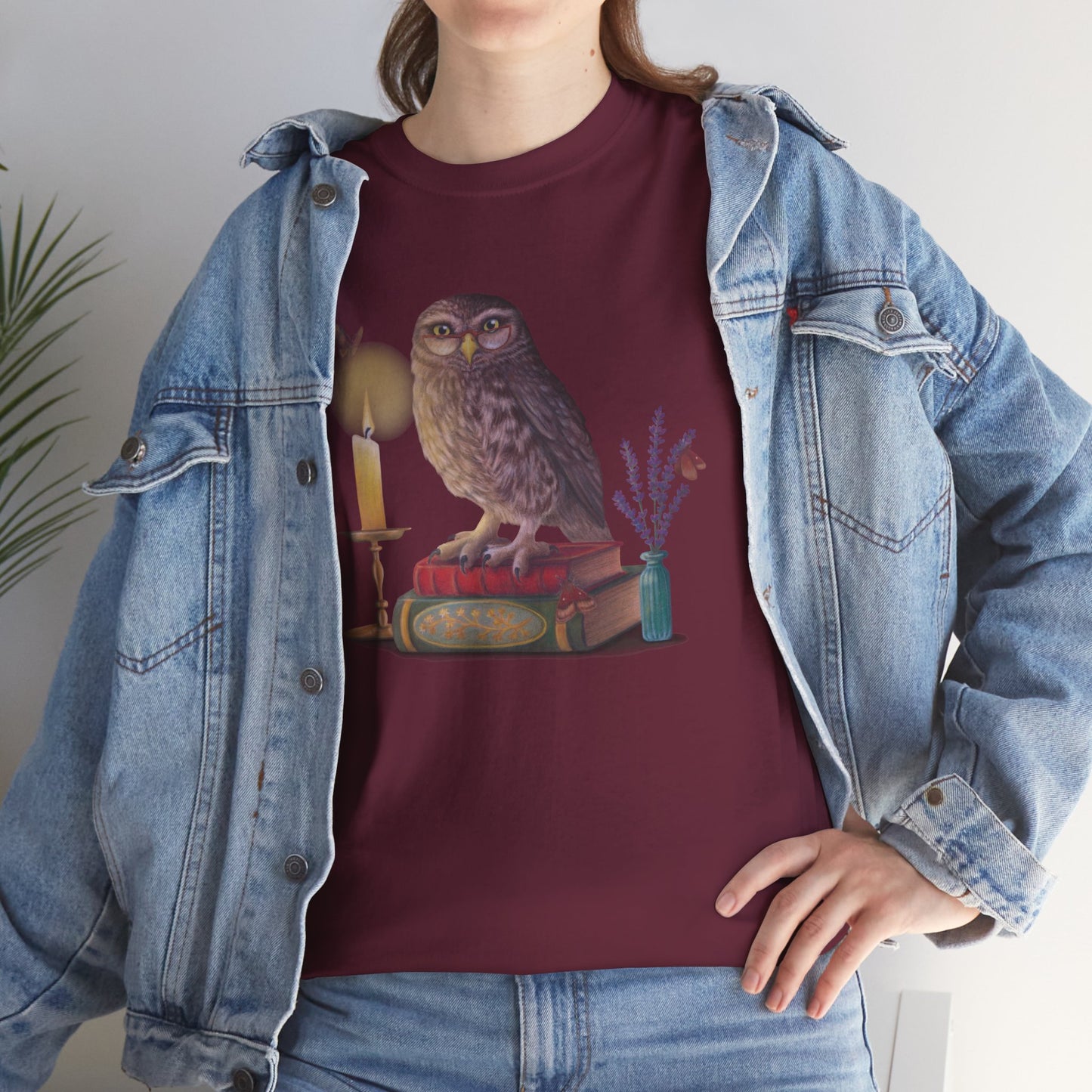 Bookish Owl Unisex Heavy Cotton Tee