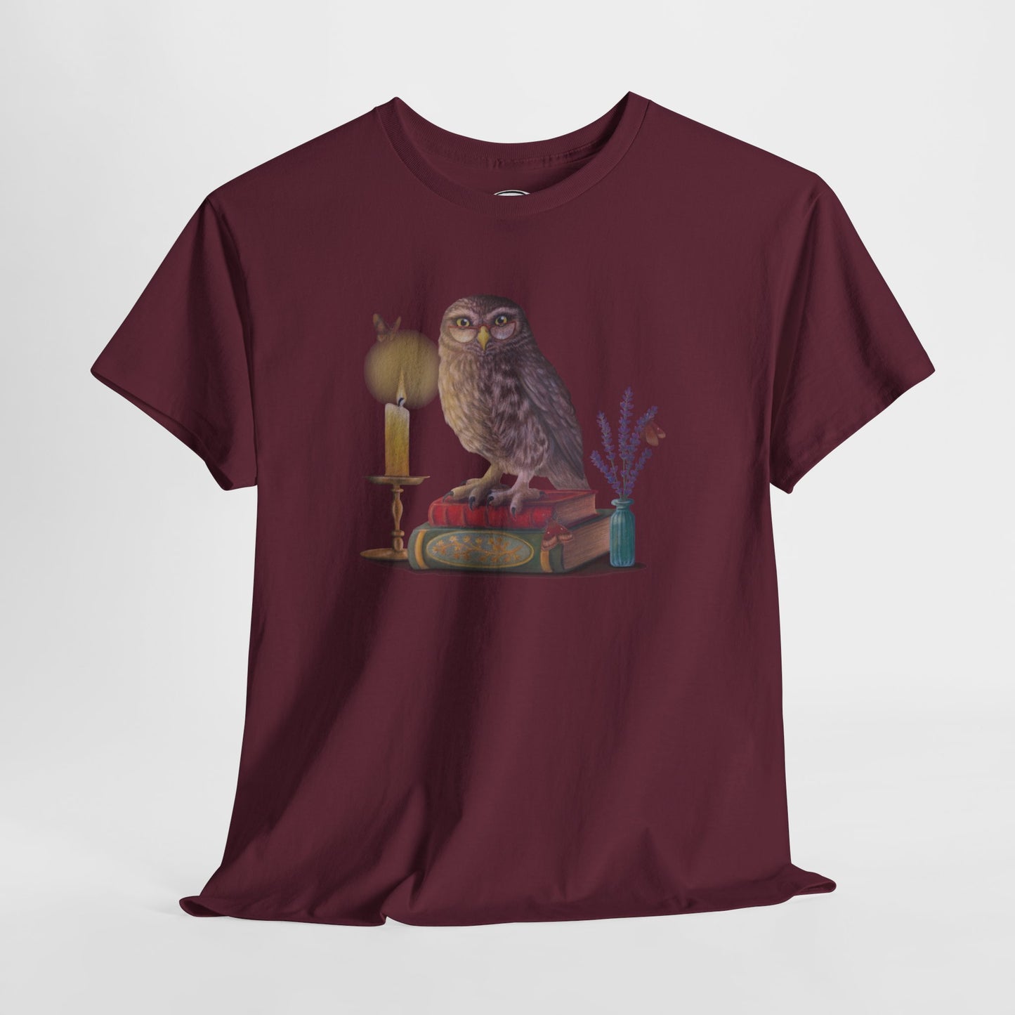 Bookish Owl Unisex Heavy Cotton Tee