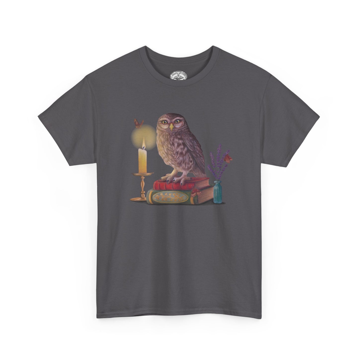 Bookish Owl Unisex Heavy Cotton Tee