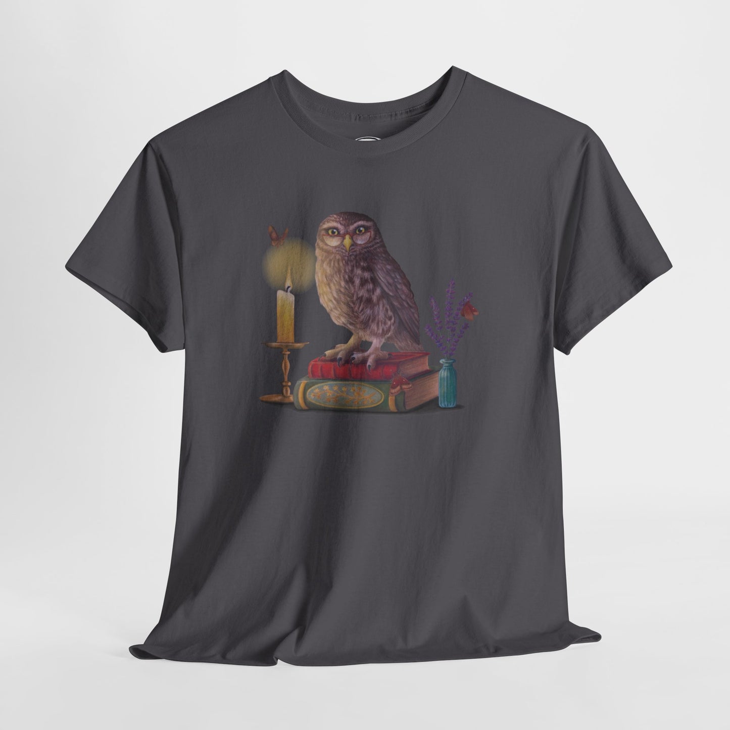 Bookish Owl Unisex Heavy Cotton Tee