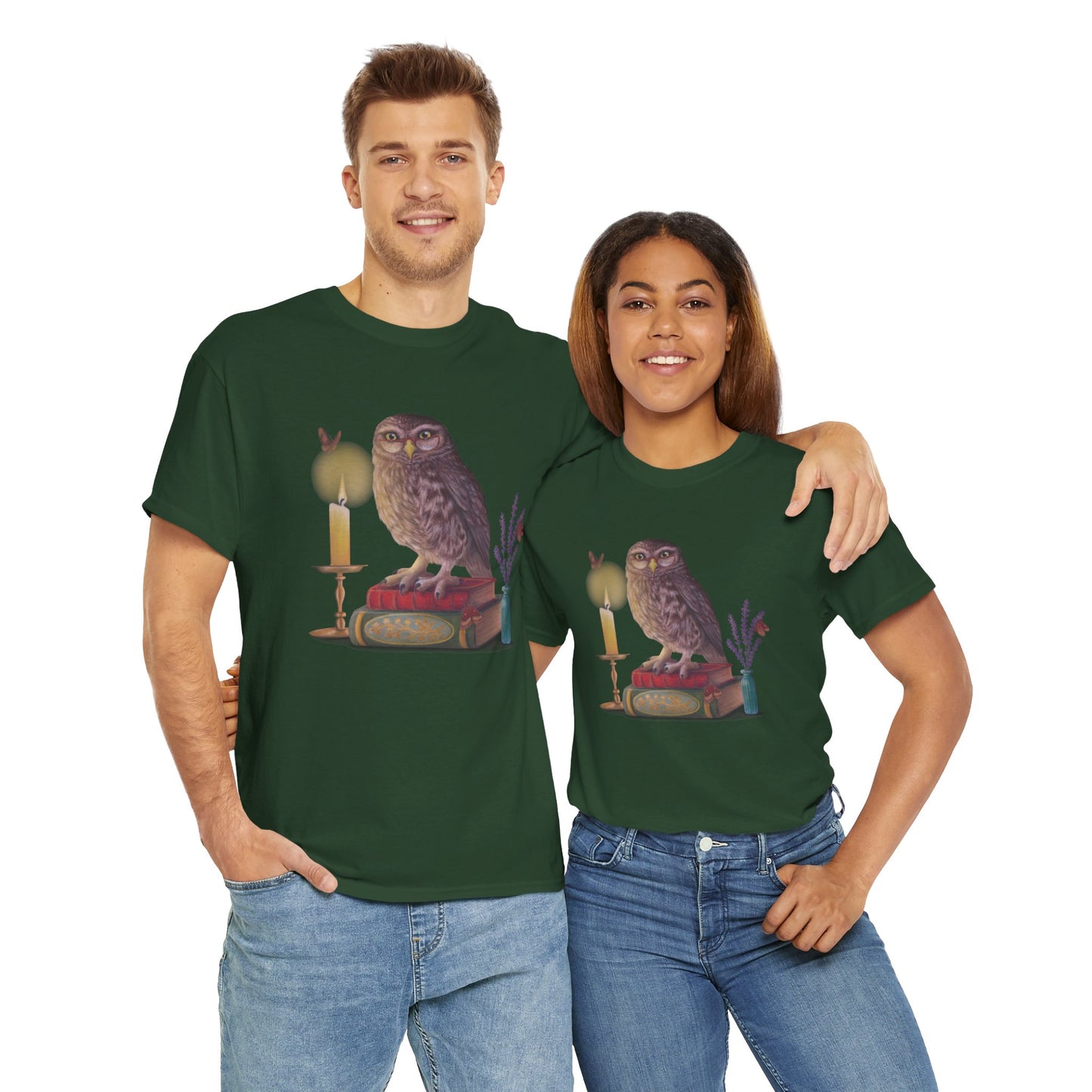 Bookish Owl Unisex Heavy Cotton Tee