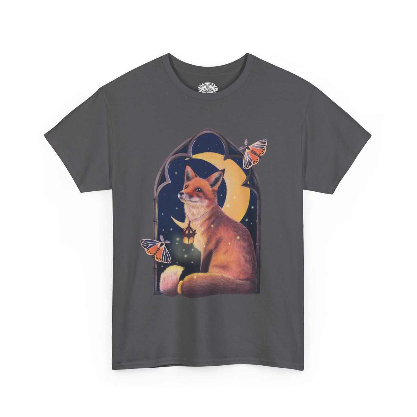 Midnight Guardian Fox Unisex Cotton T-shirt