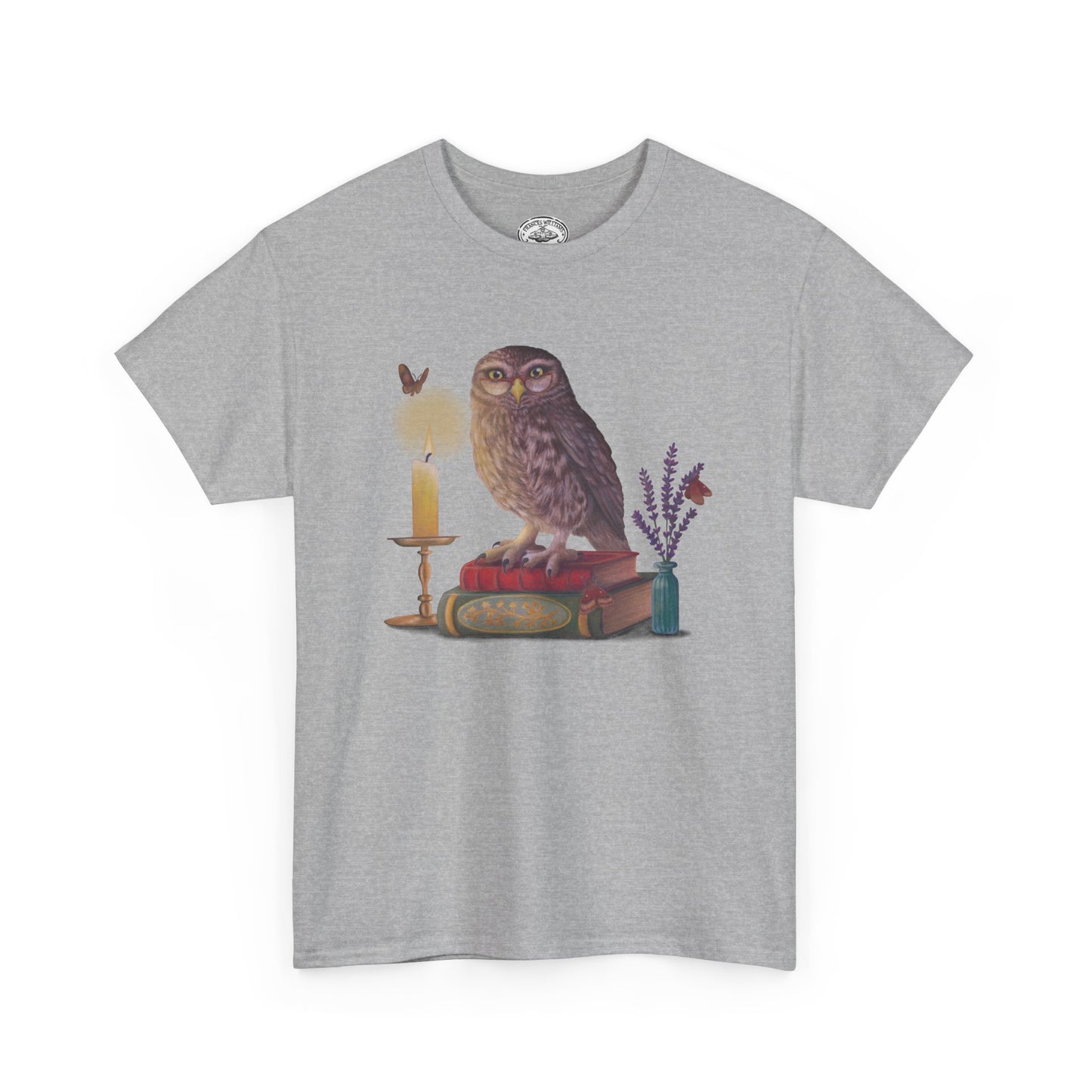 Bookish Owl Unisex Heavy Cotton Tee