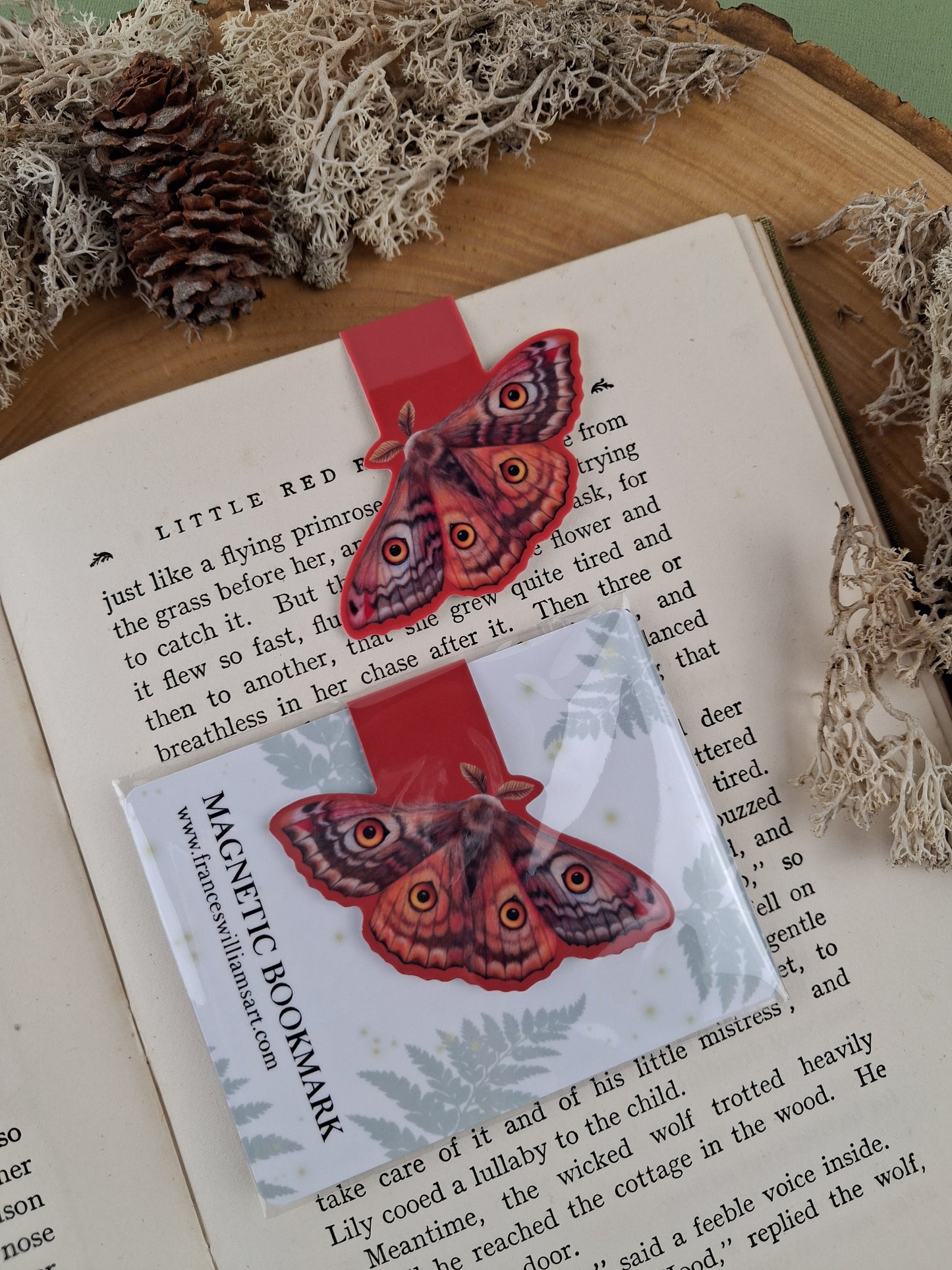 Owl Eyed Moth Magnetic Bookmark