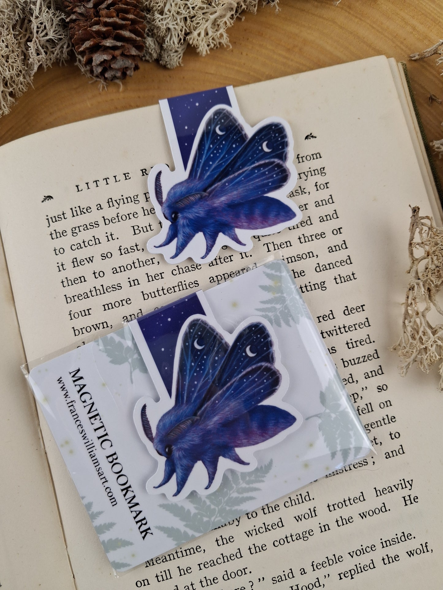 Moon Moth Magnetic Bookmark