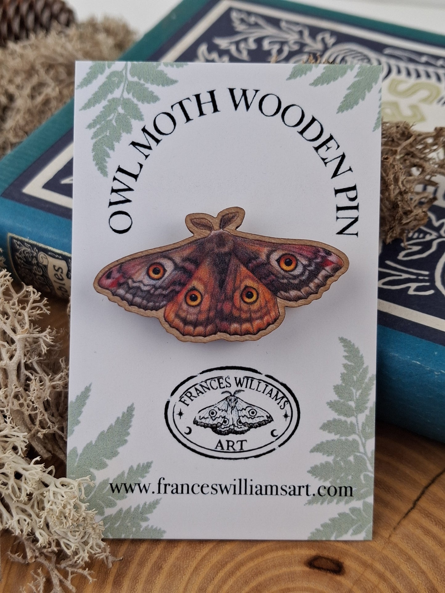 Owl Moth Wooden Pin