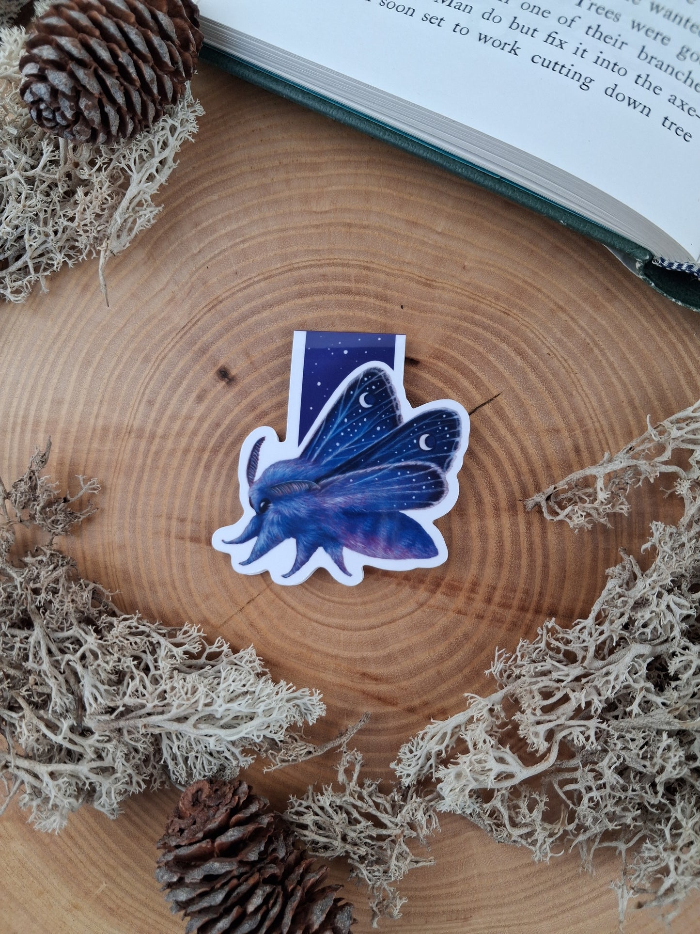 Moon Moth Magnetic Bookmark