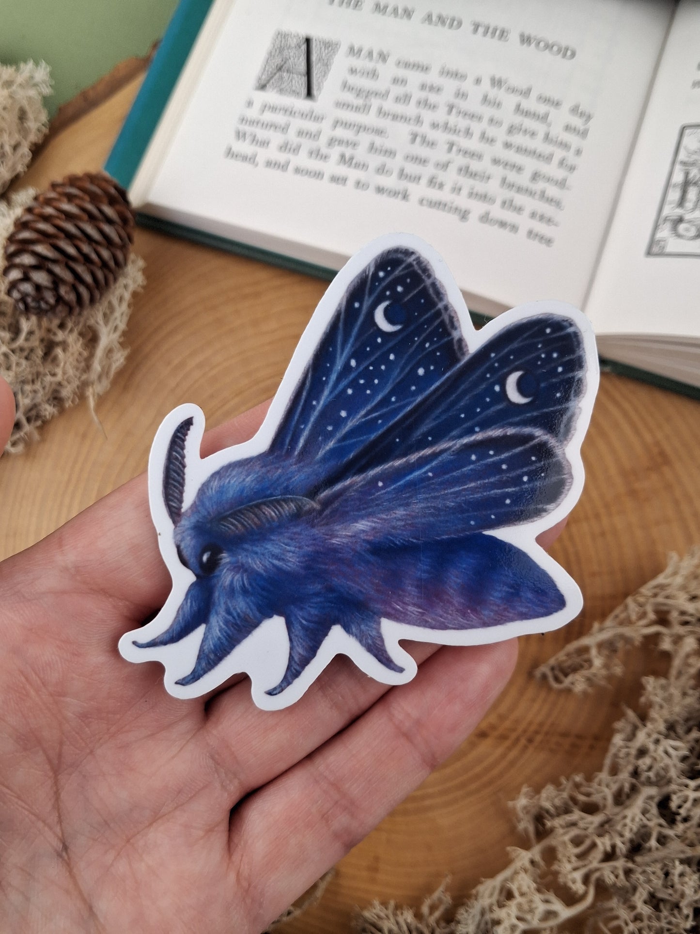 Moon Moth Vinyl Sticker