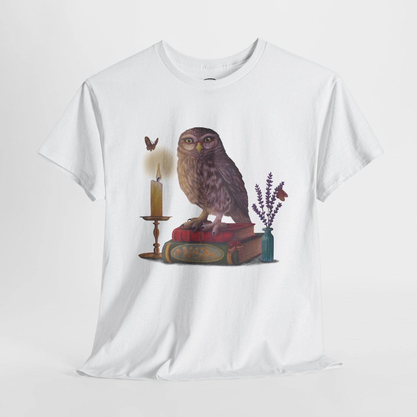 Bookish Owl Unisex Heavy Cotton Tee