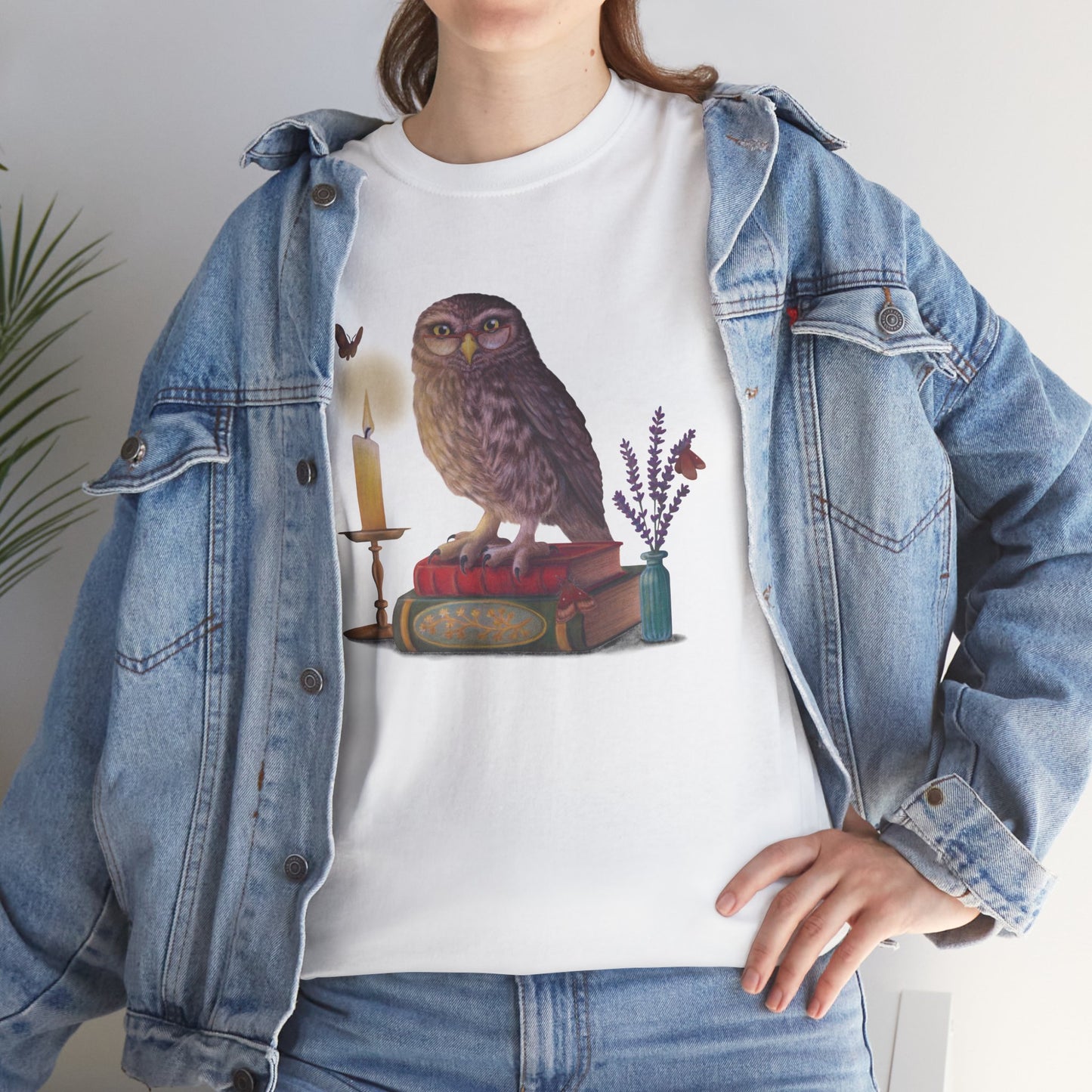 Bookish Owl Unisex Heavy Cotton Tee
