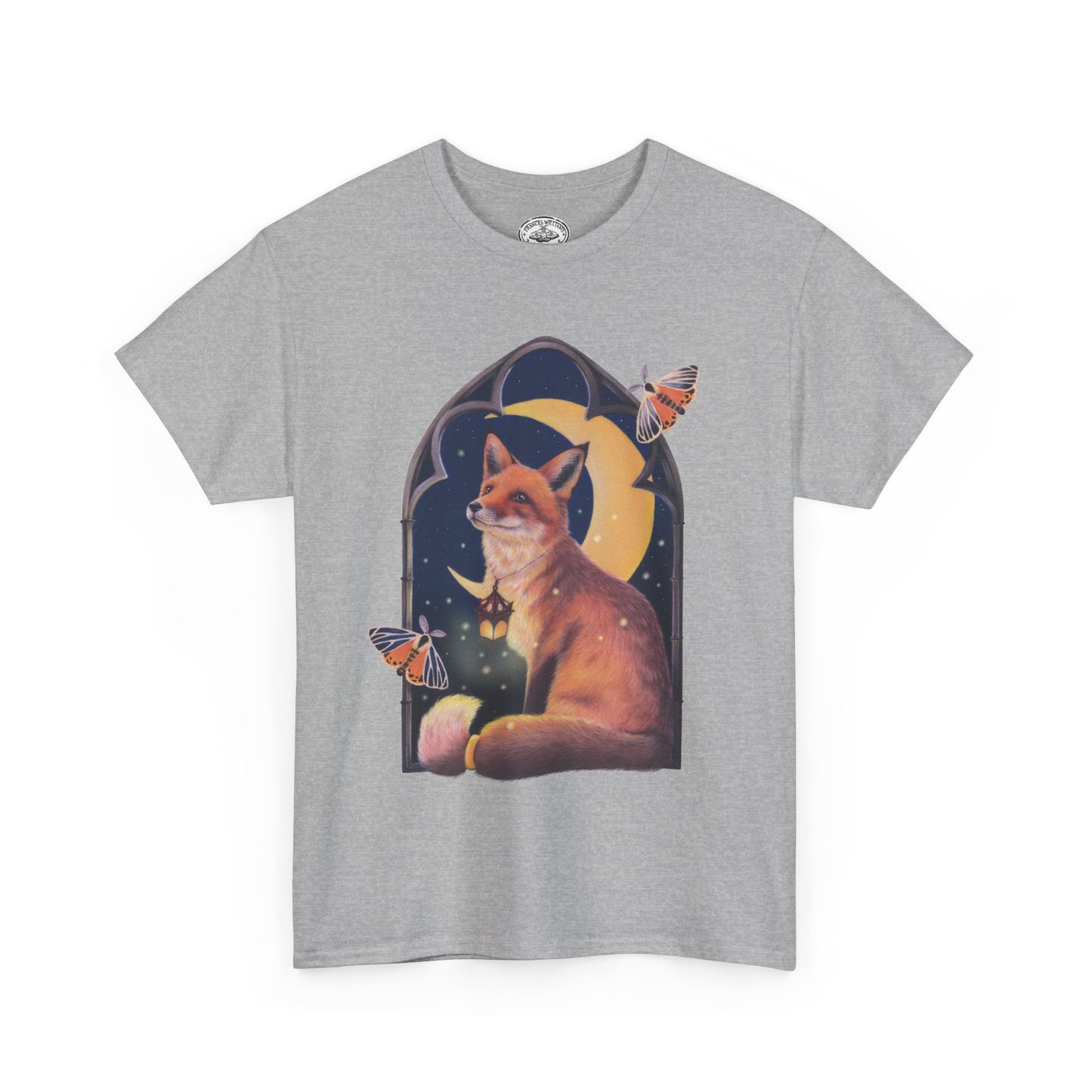 Midnight Guardian Fox Unisex Cotton T-shirt