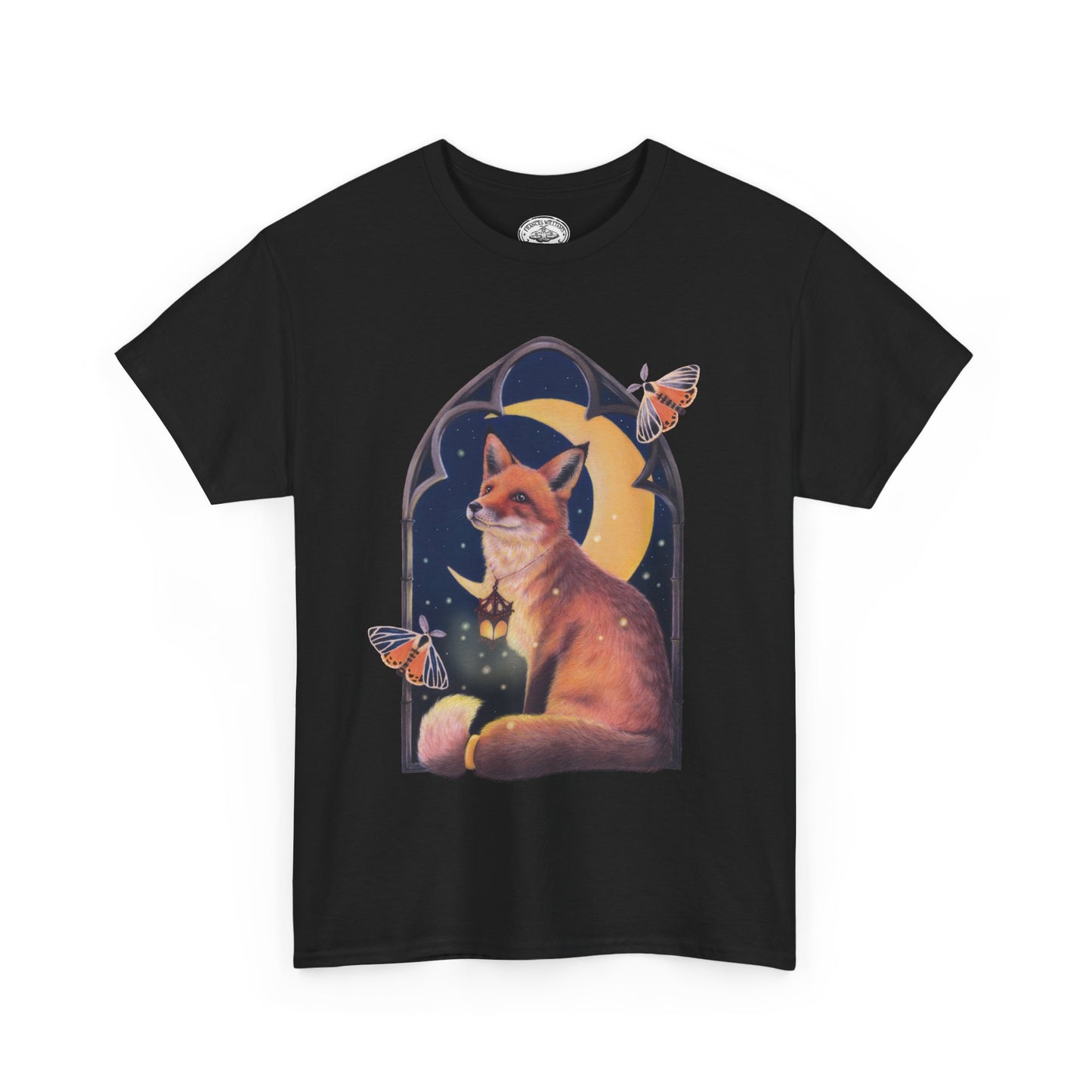Midnight Guardian Fox Unisex Cotton T-shirt