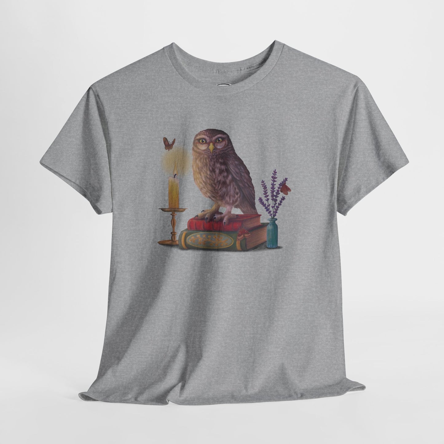 Bookish Owl Unisex Heavy Cotton Tee