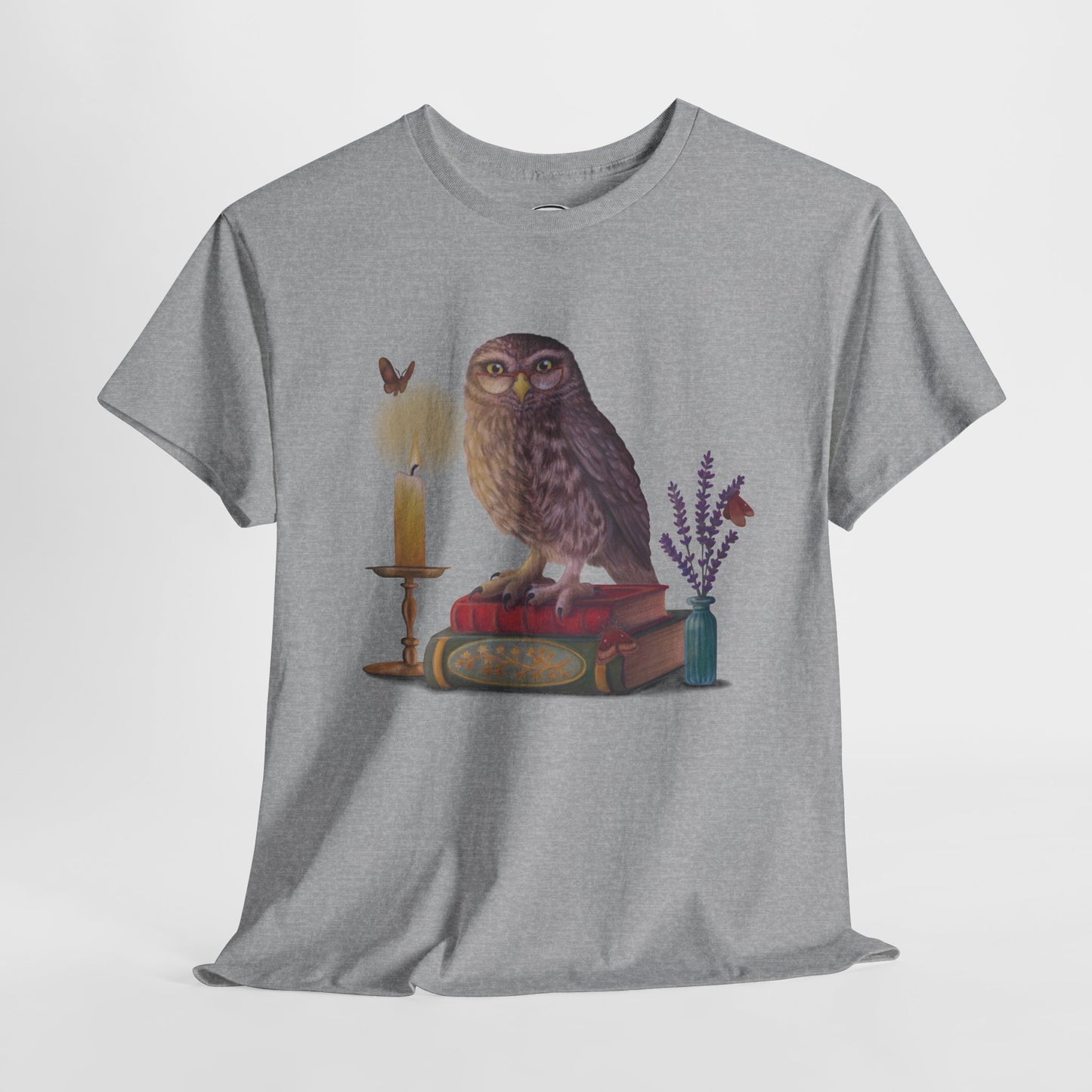 Bookish Owl Unisex Heavy Cotton Tee