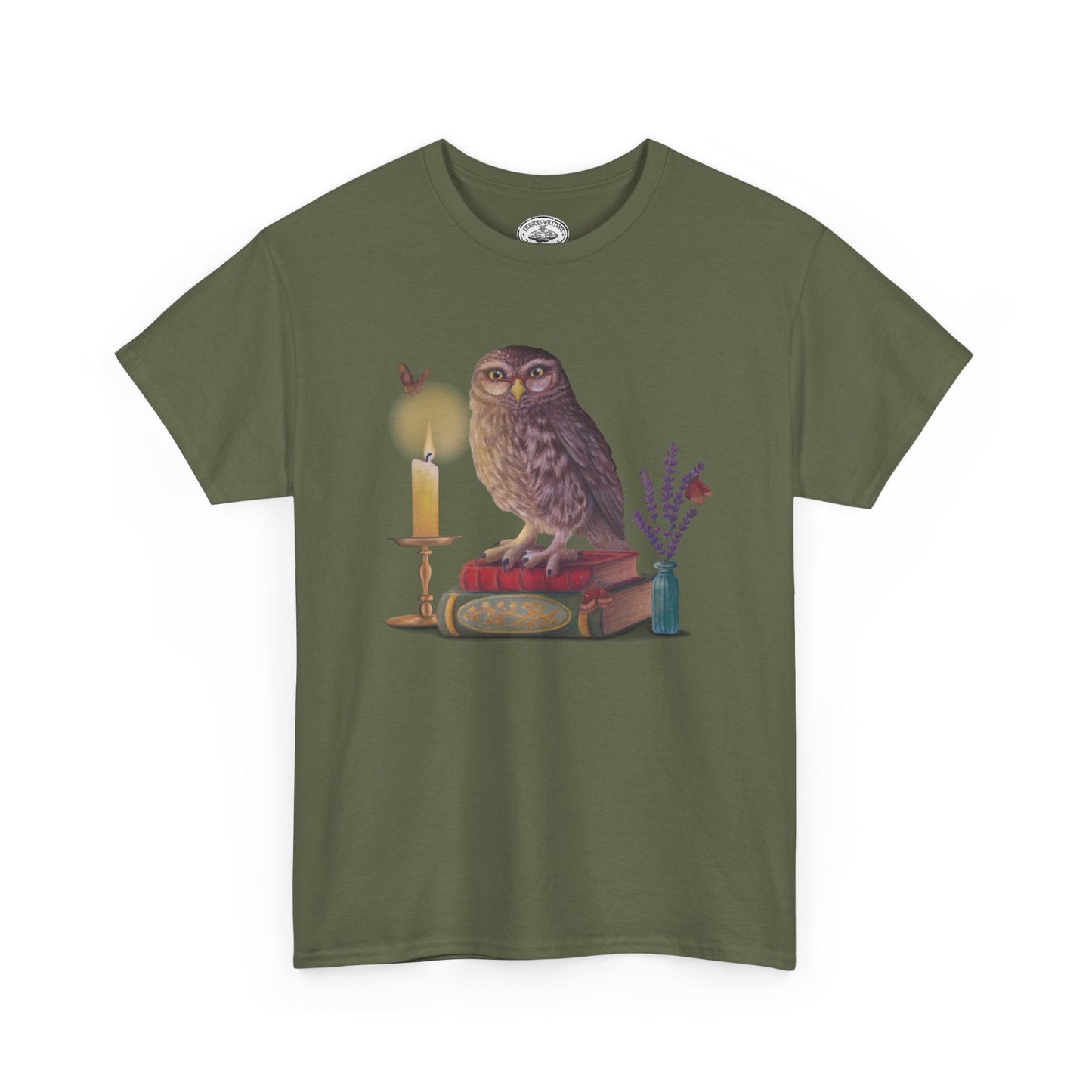 Bookish Owl Unisex Heavy Cotton Tee