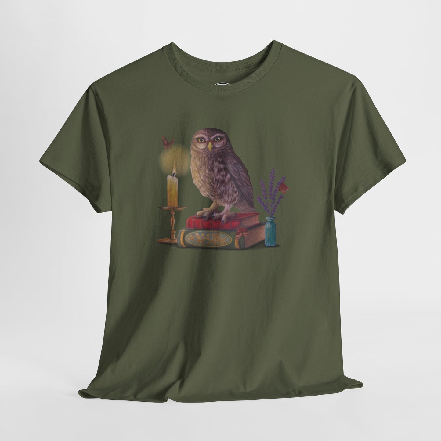Bookish Owl Unisex Heavy Cotton Tee
