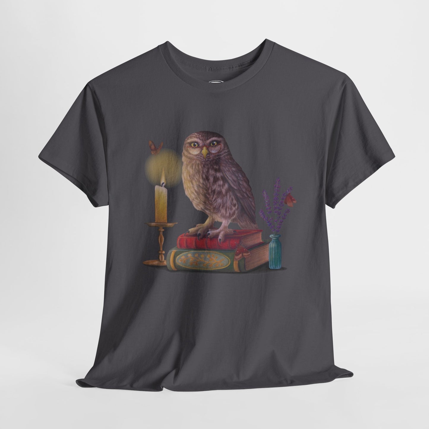 Bookish Owl Unisex Heavy Cotton Tee
