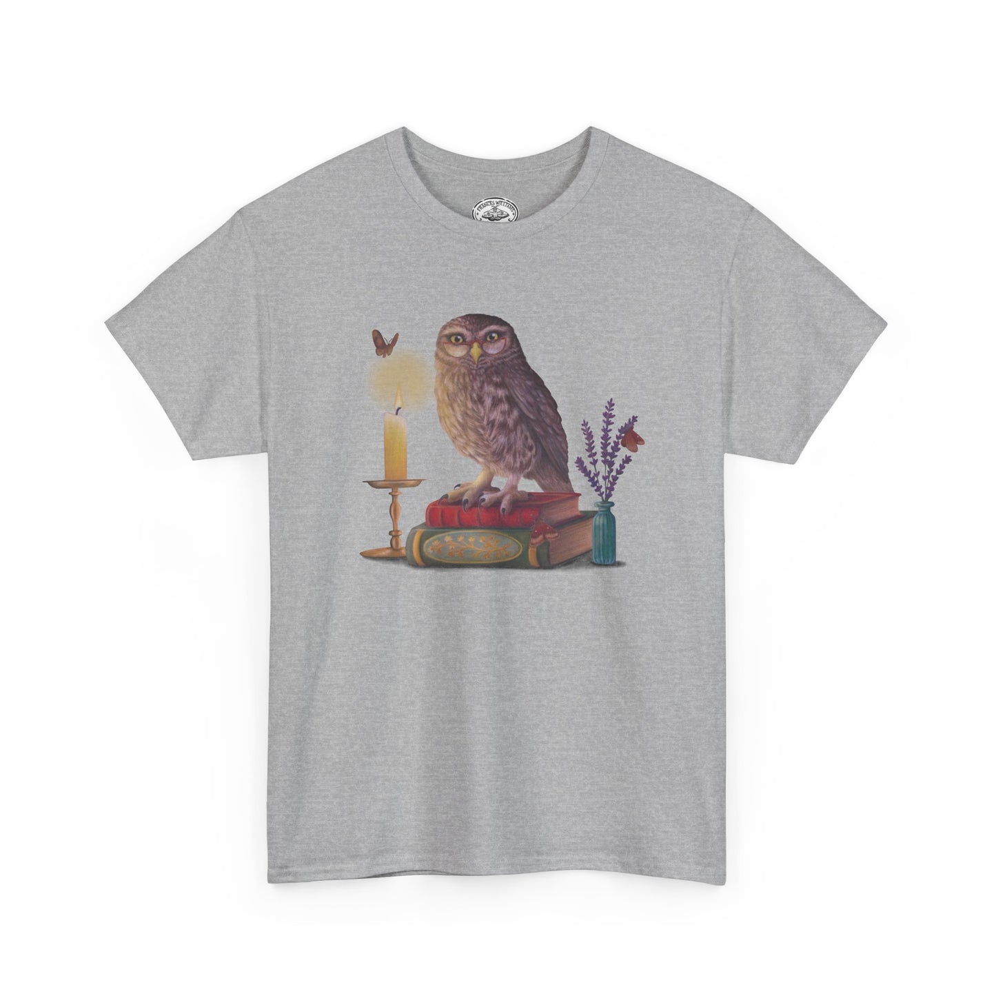 Bookish Owl Unisex Heavy Cotton Tee