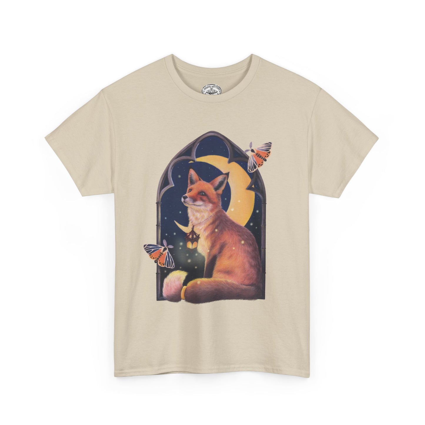 Midnight Guardian Fox Unisex Cotton T-shirt