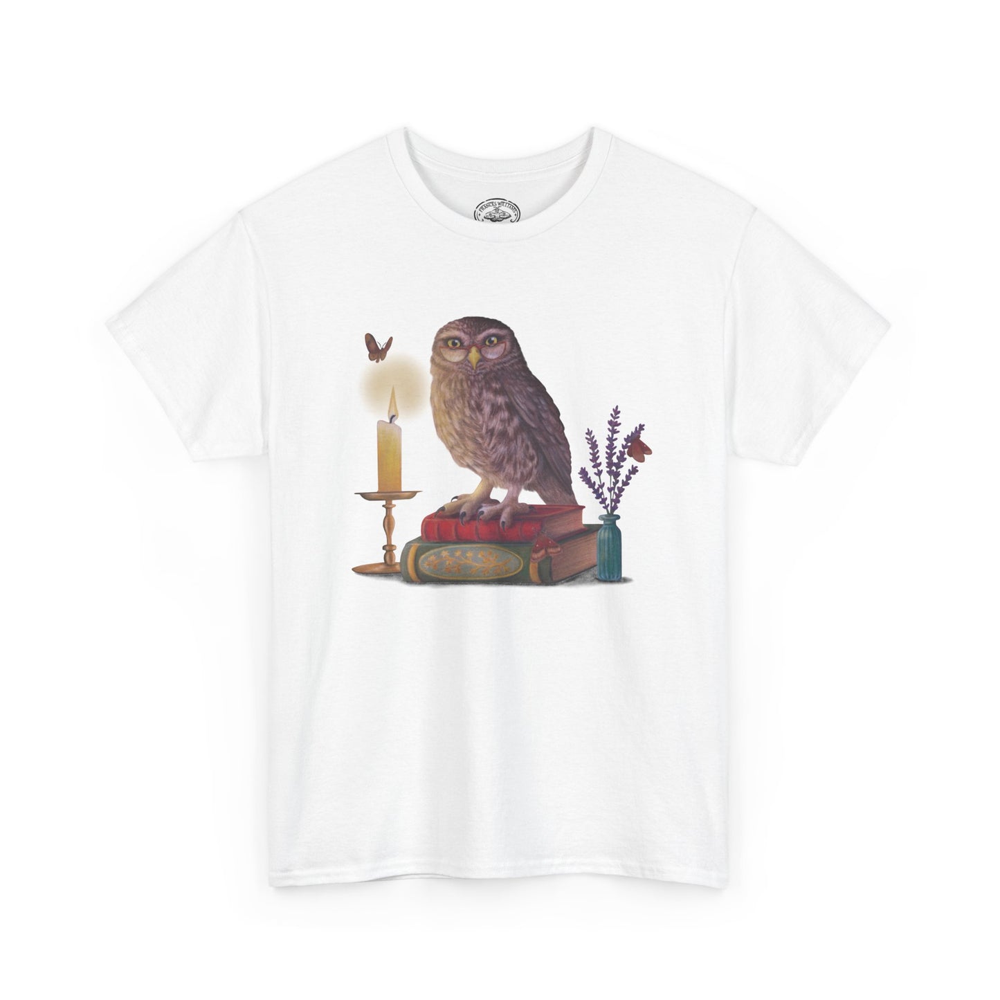 Bookish Owl Unisex Heavy Cotton Tee