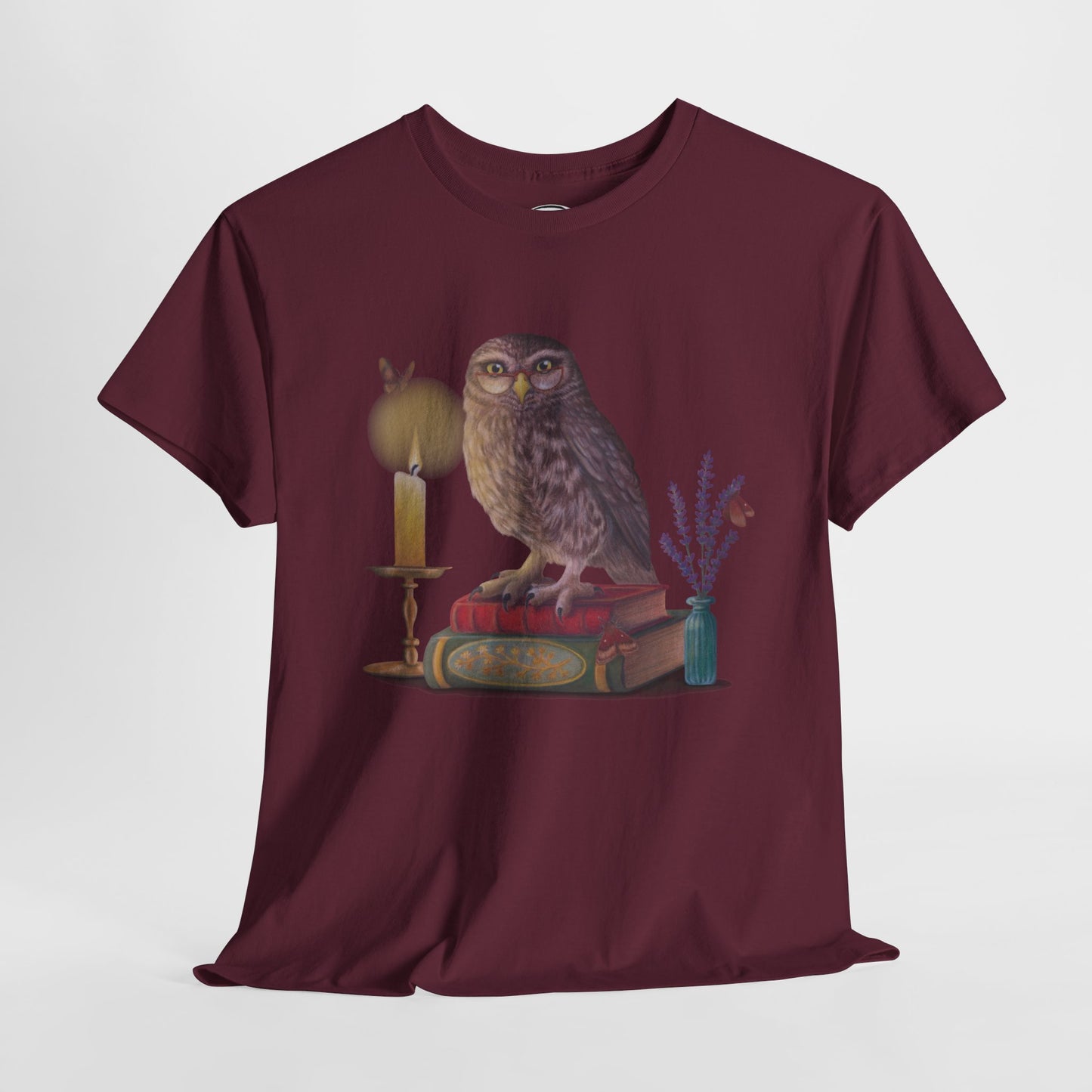 Bookish Owl Unisex Heavy Cotton Tee