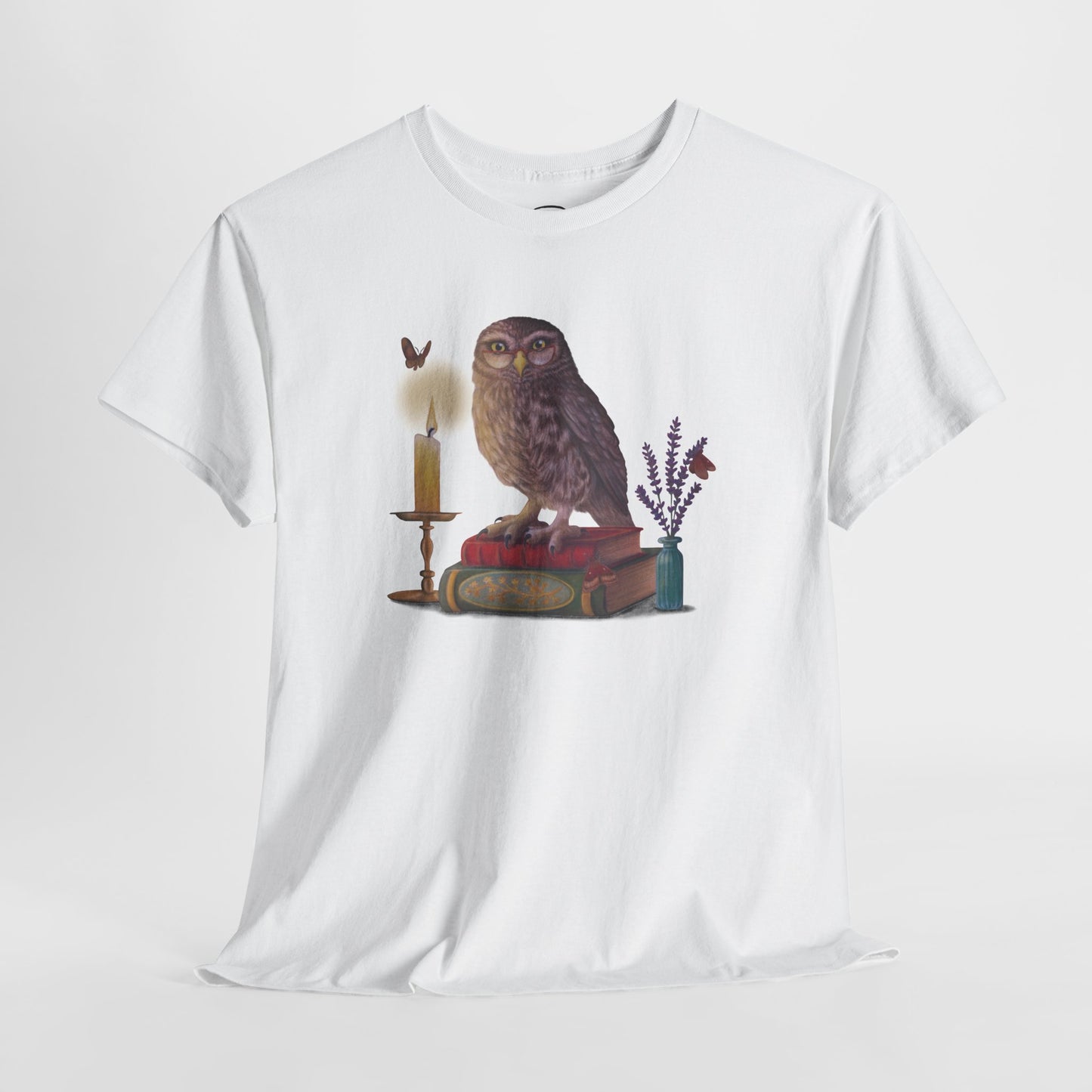 Bookish Owl Unisex Heavy Cotton Tee