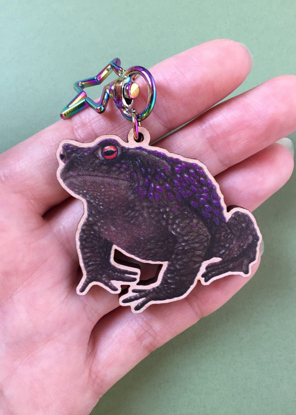 Toad Wooden Keychain