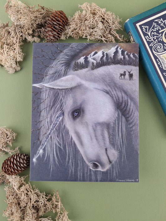 Winter Unicorn Art Print