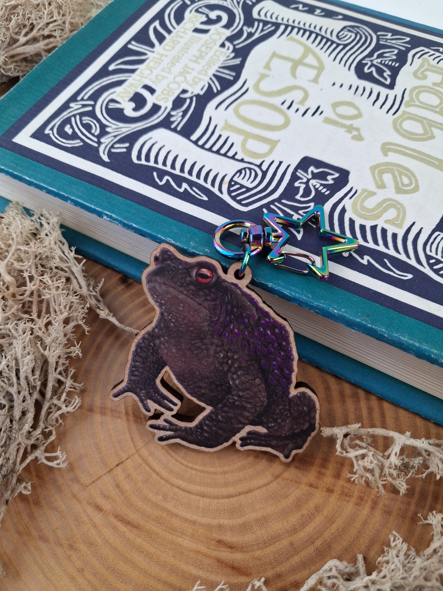 Toad Wooden Keychain
