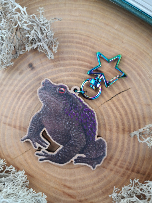 Toad Wooden Keychain