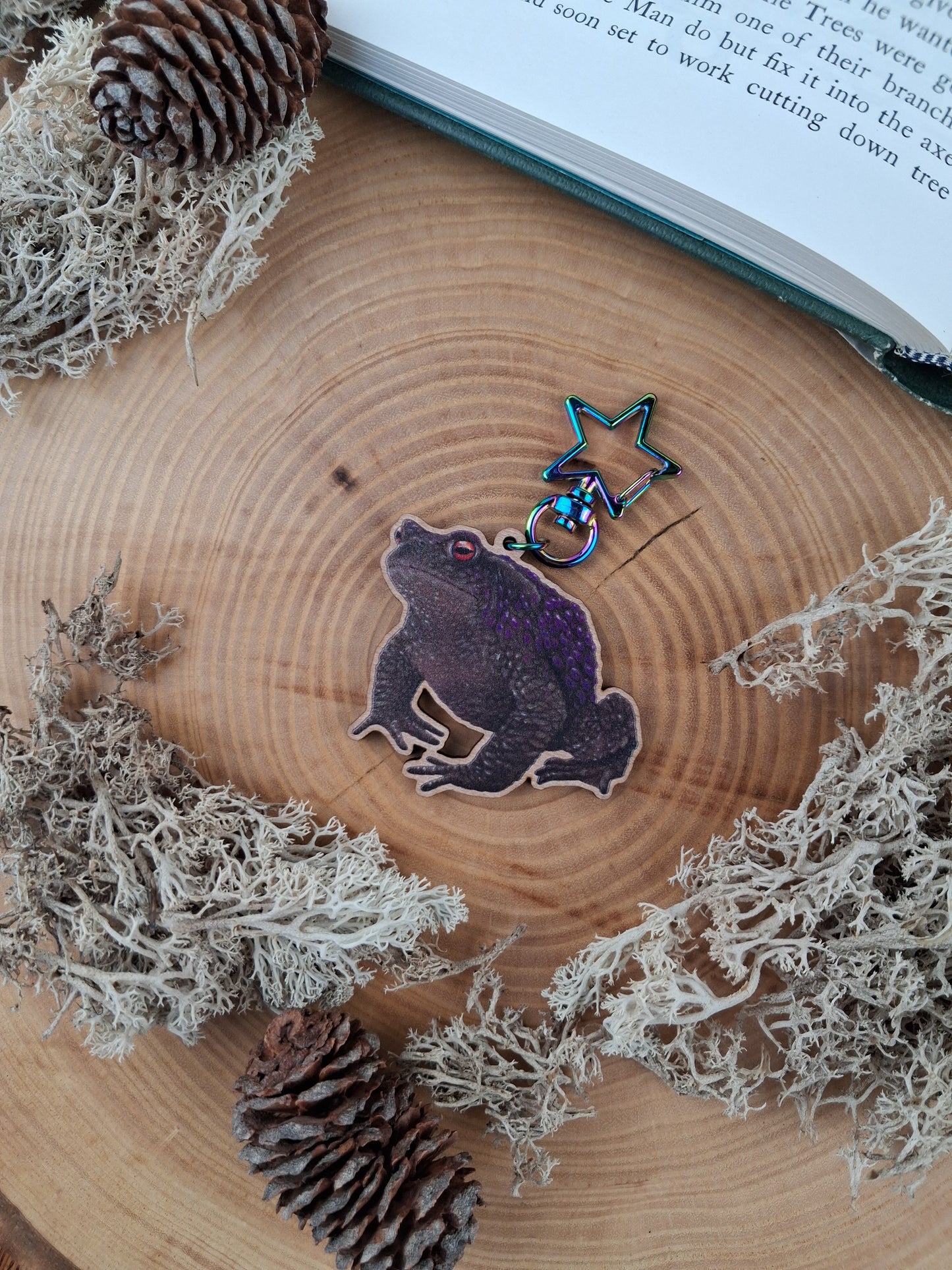 Toad Wooden Keychain