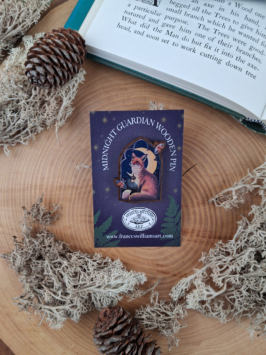 Midnight Guardian Wooden Pin
