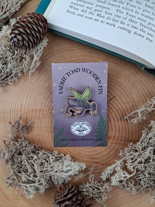 Faerie Toad Wooden Pin