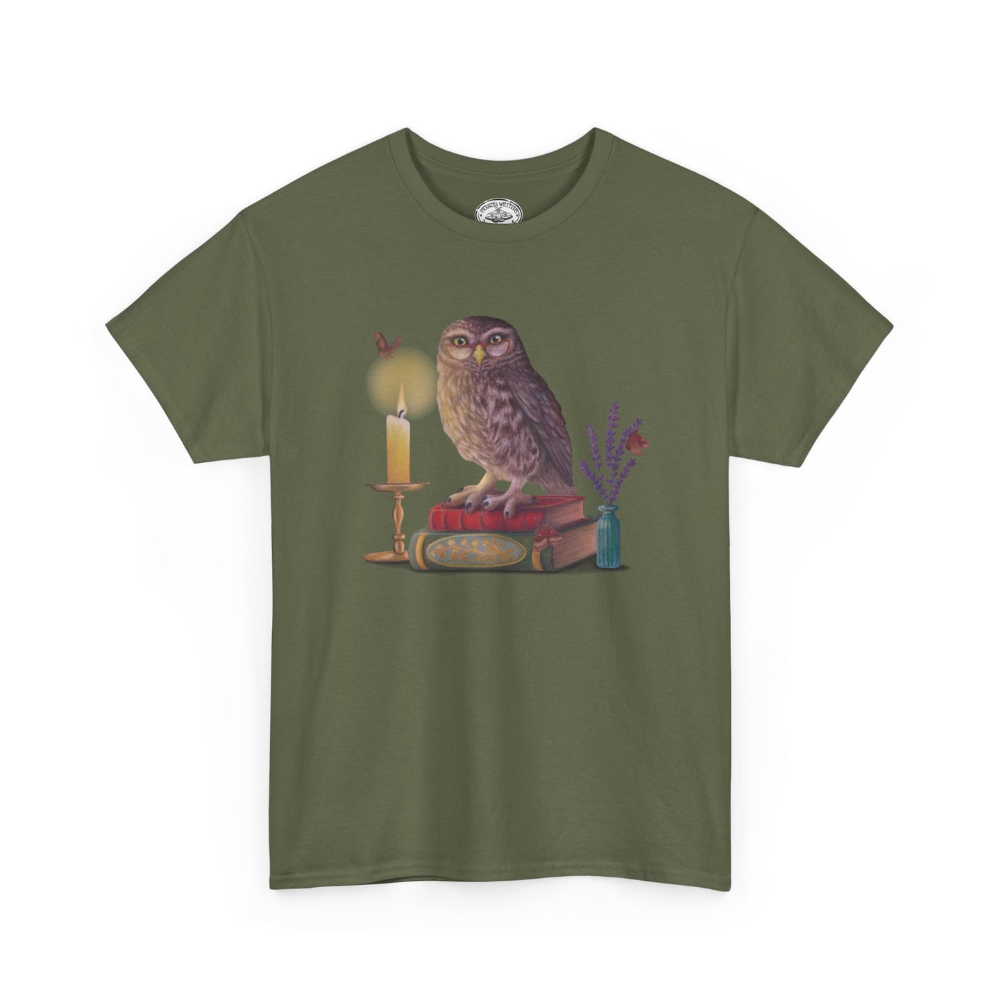 Bookish Owl Unisex Heavy Cotton Tee