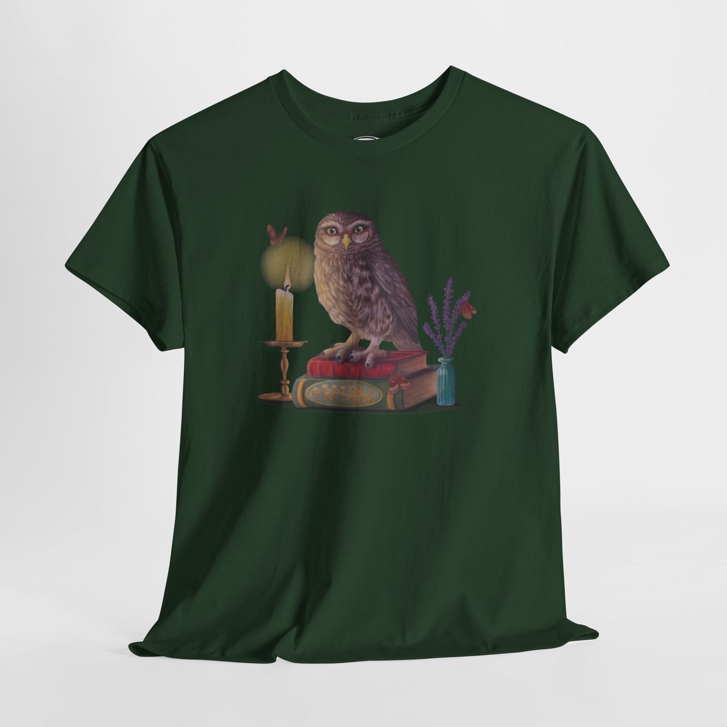 Bookish Owl Unisex Heavy Cotton Tee