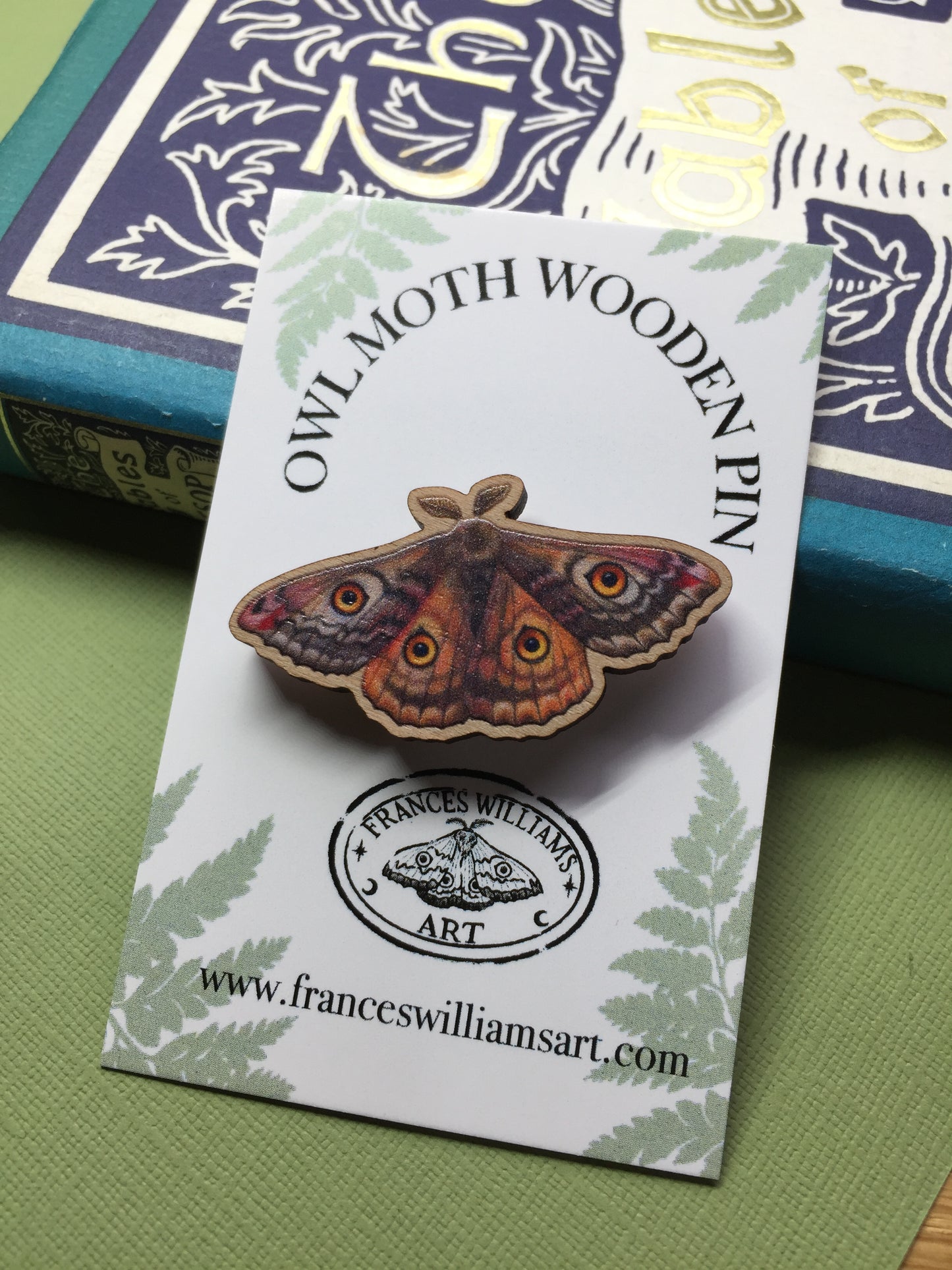 Owl Moth Wooden Pin