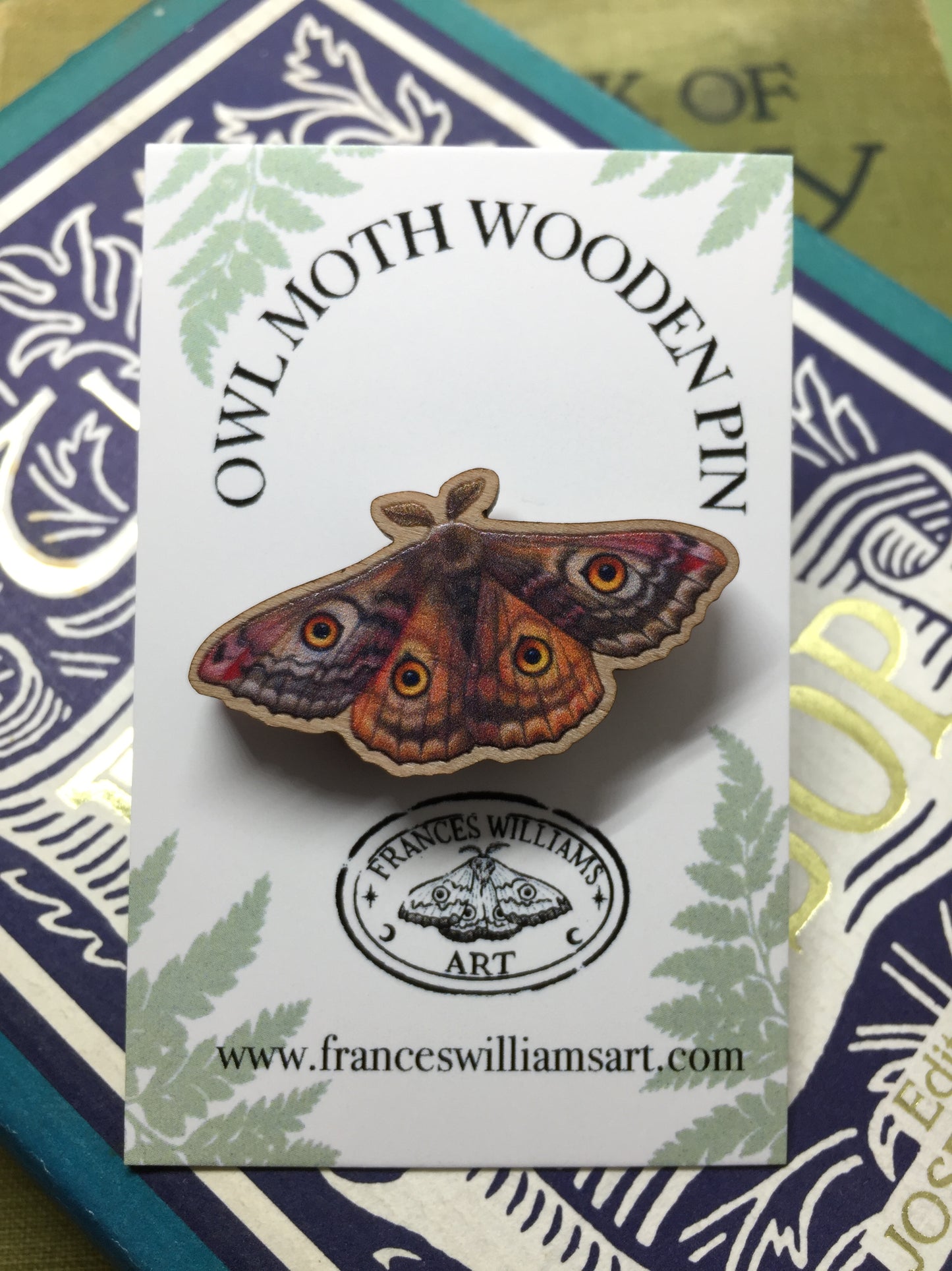 Owl Moth Wooden Pin