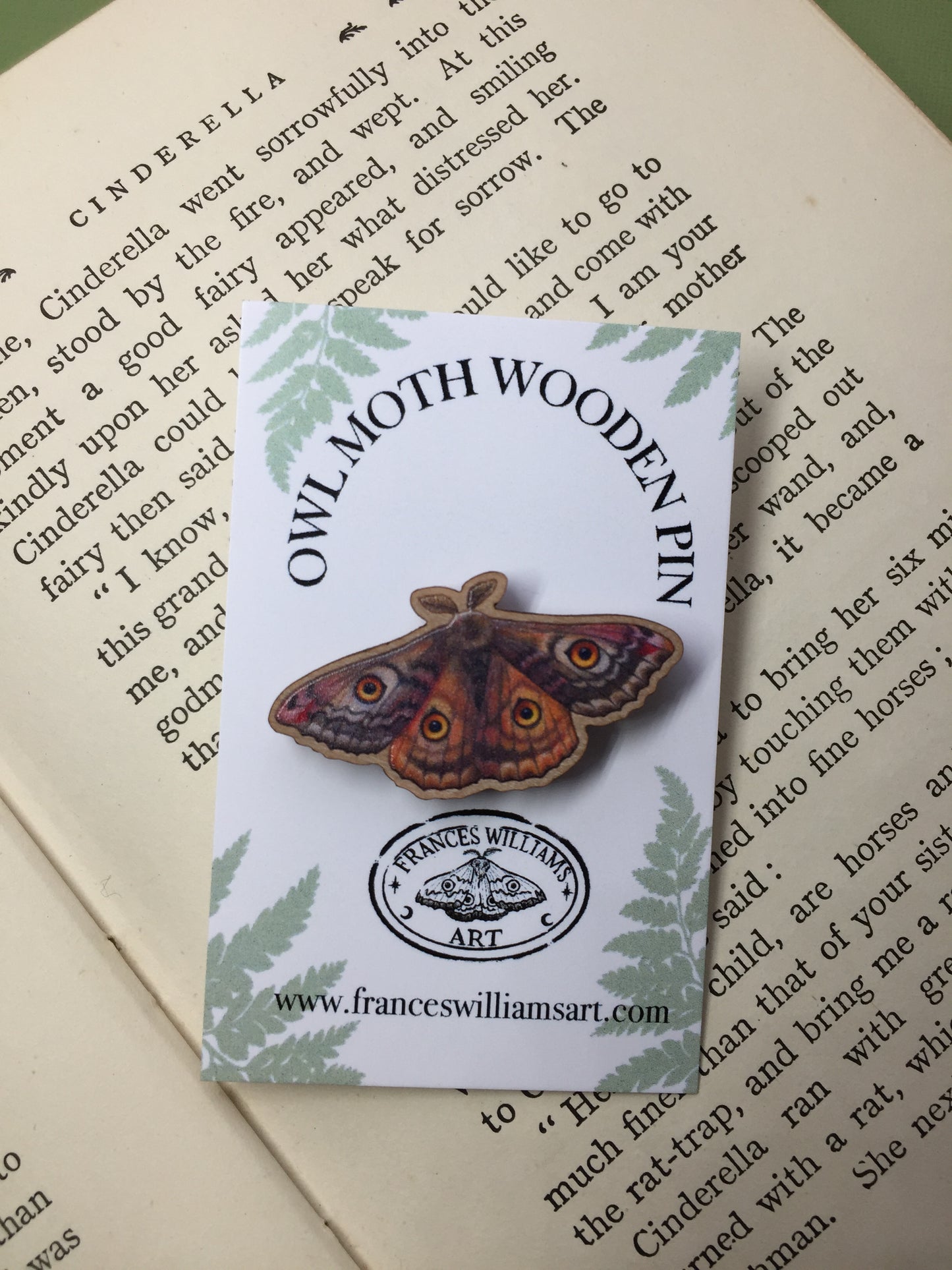 Owl Moth Wooden Pin